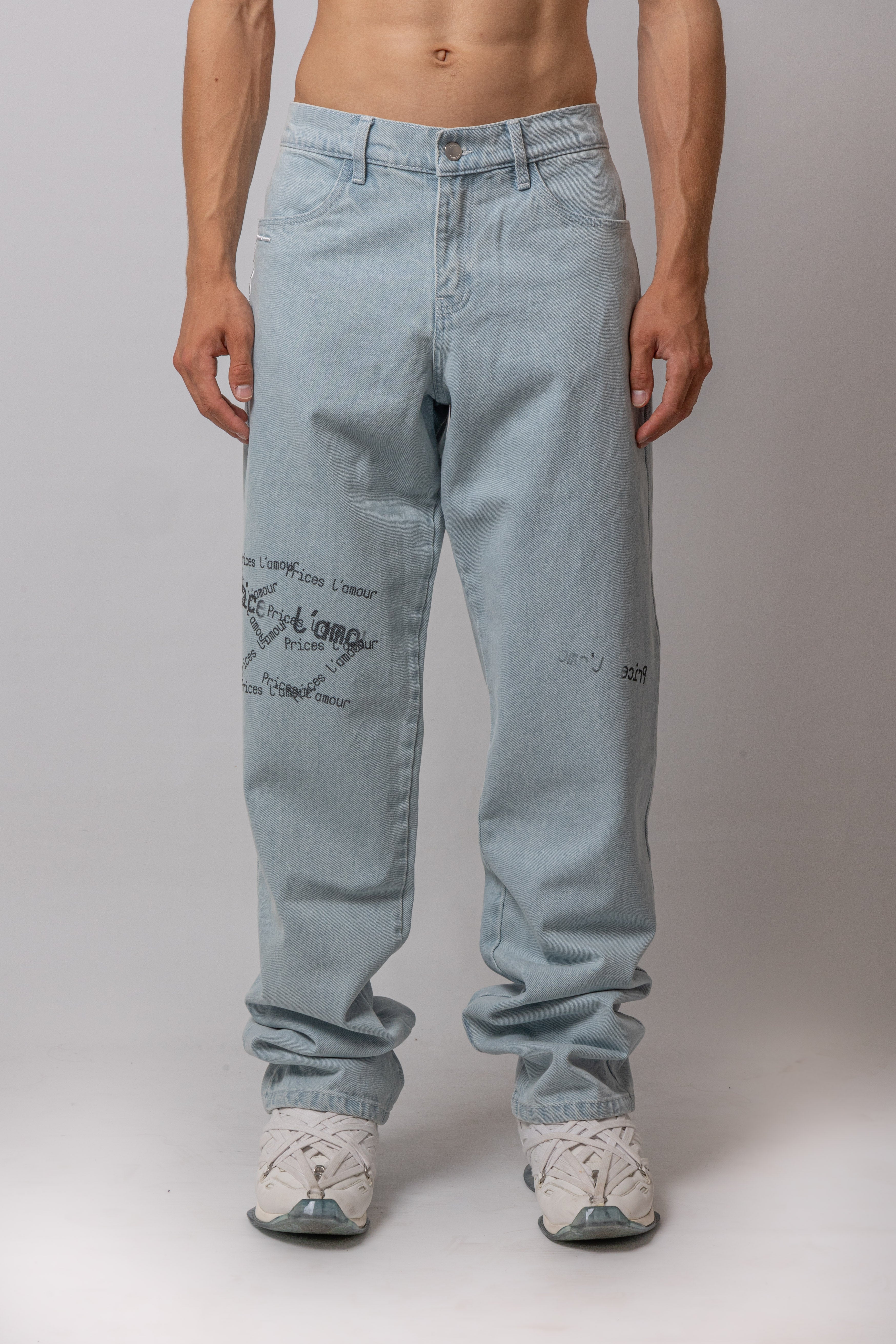 BLEACHED LOGO JEANS – Prices l´amour