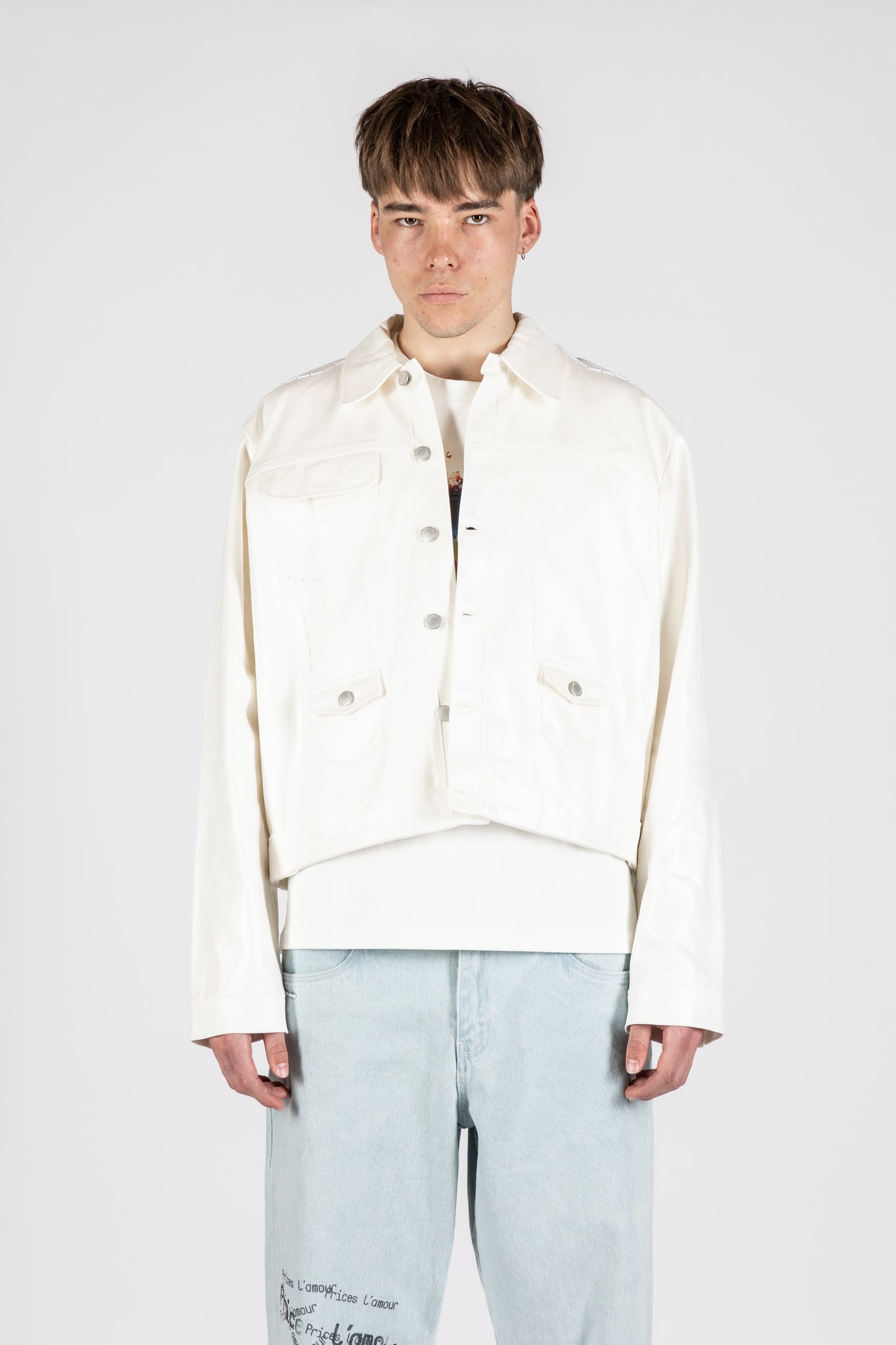 WHITE WAXED DENIM JACKET