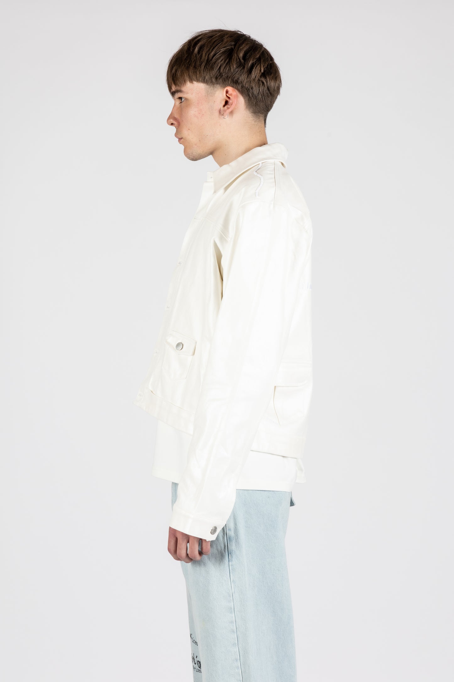 WHITE WAXED DENIM JACKET