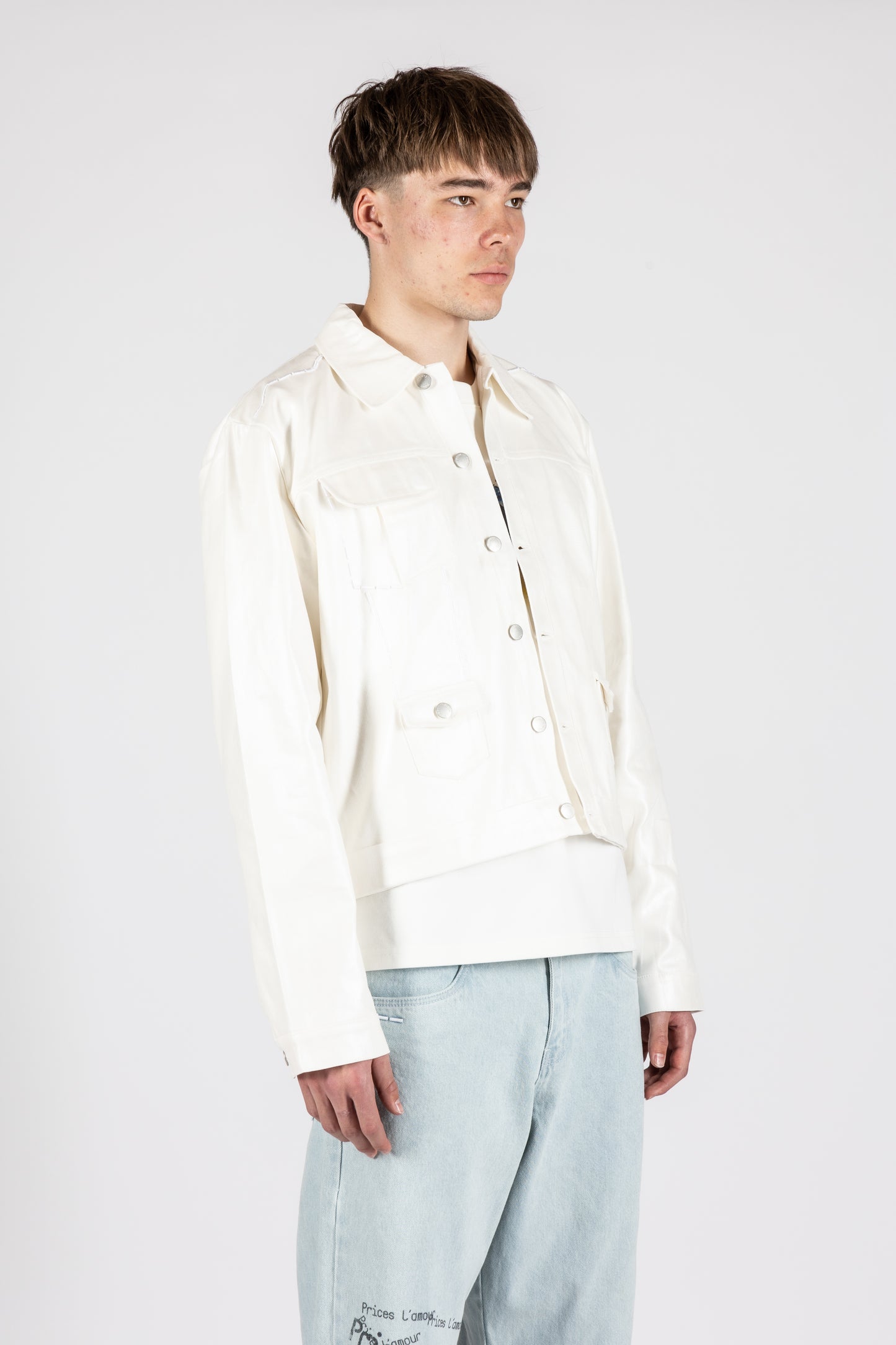 WHITE WAXED DENIM JACKET