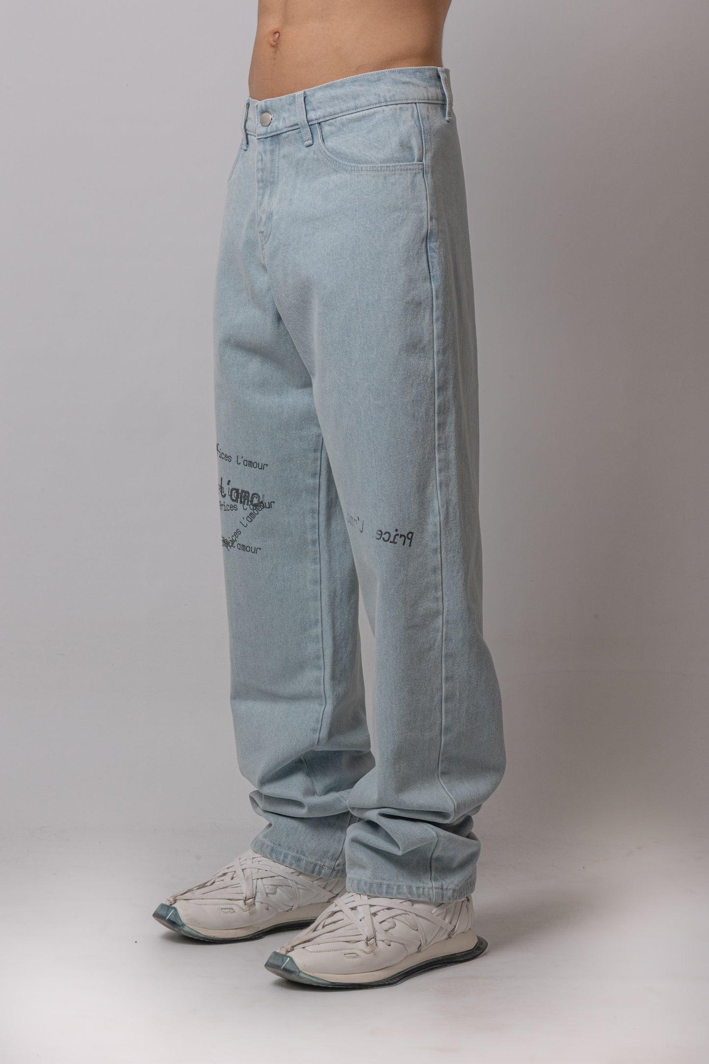 BLEACHED LOGO JEANS